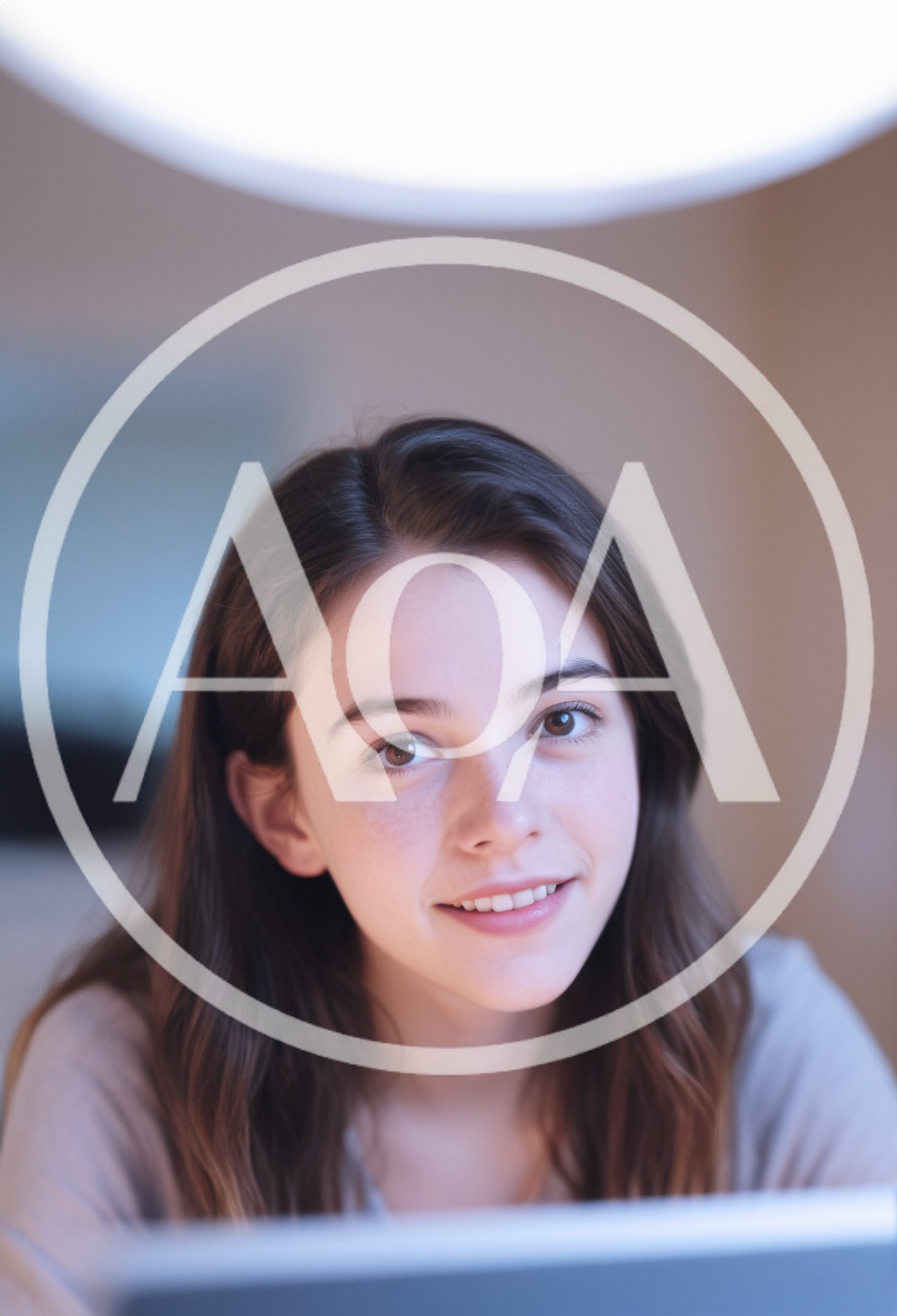 Young Woman Smiling While Working On A Laptop