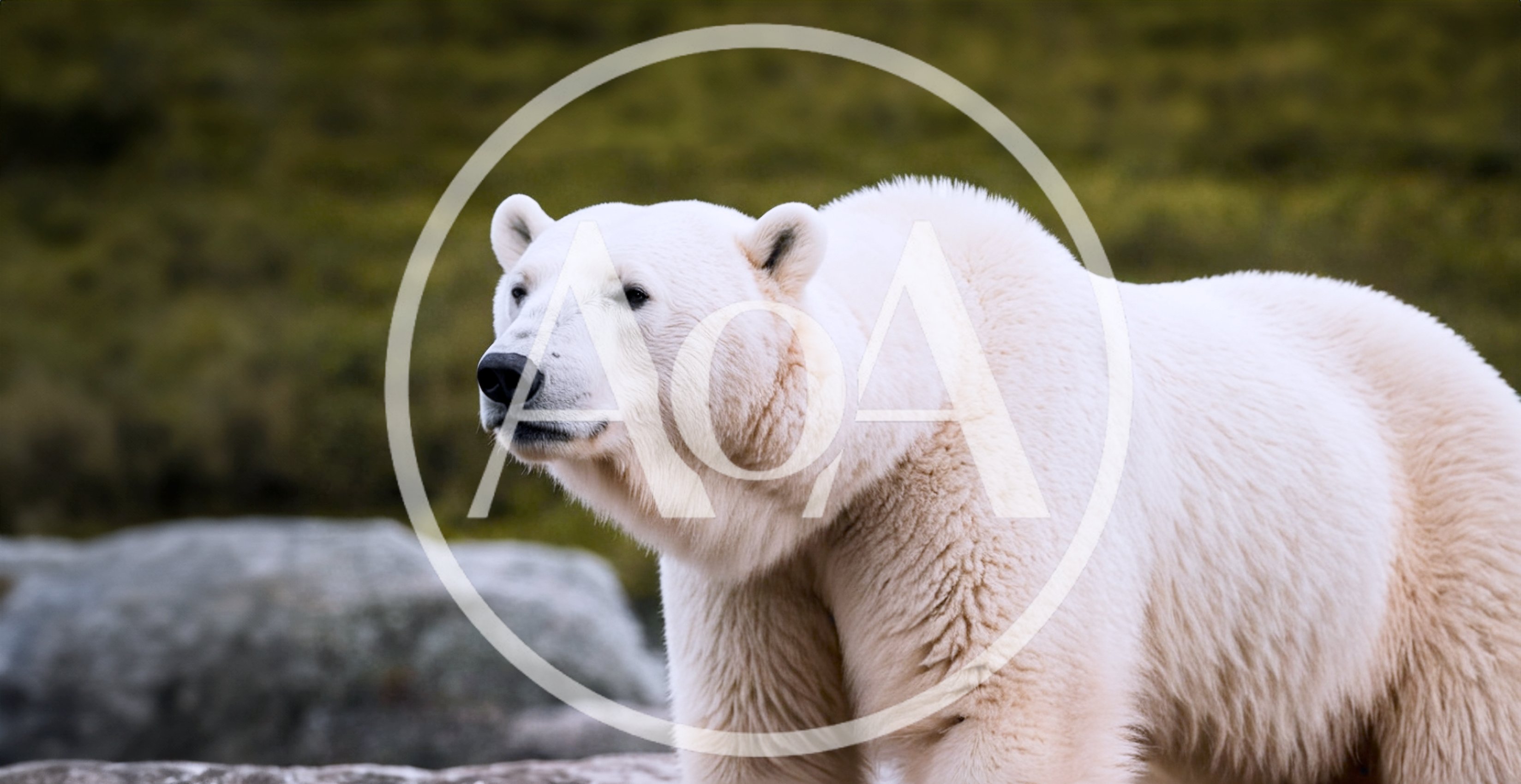 Majestic Polar Bear Standing In Arctic Landscape