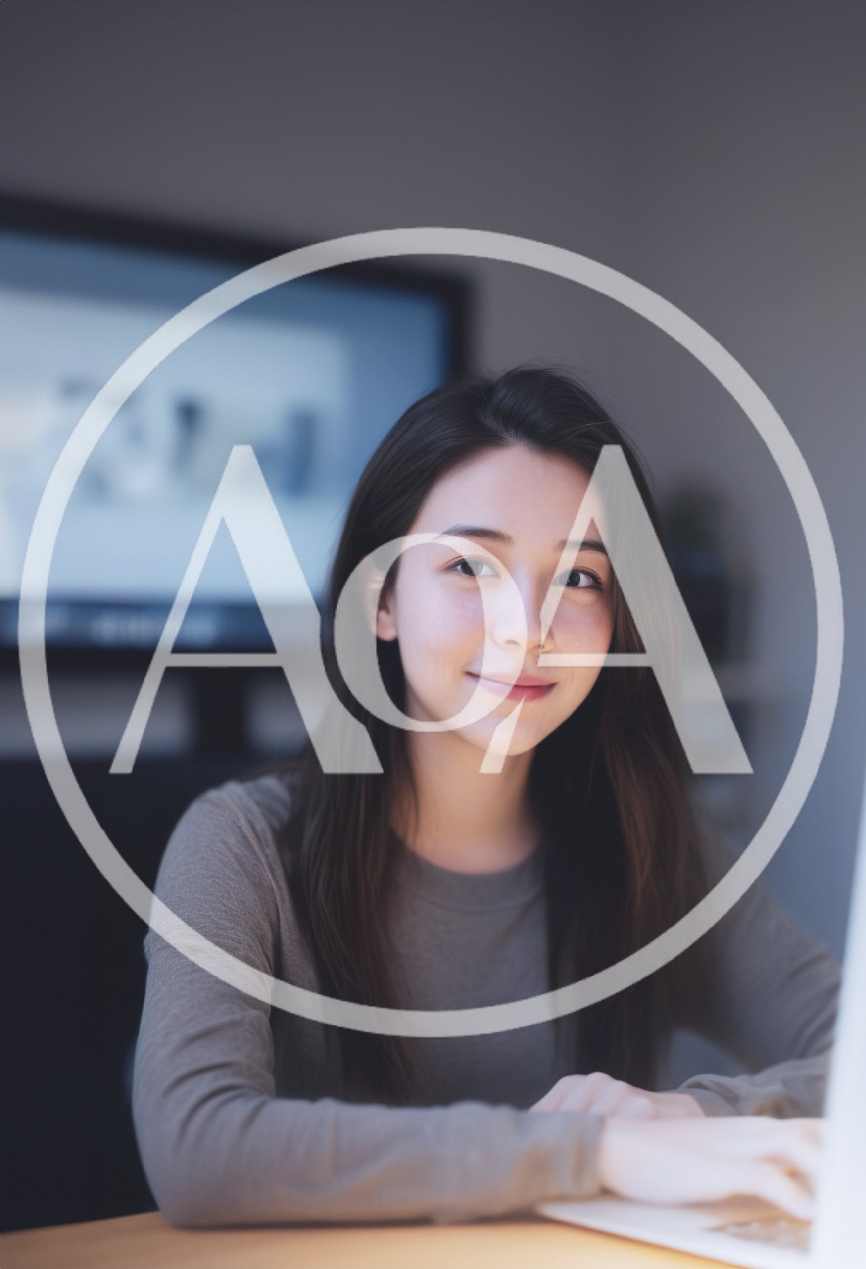 Young Asian Woman Working On Laptop In Office