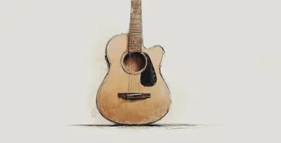 Artistic Illustration Of An Acoustic Guitar