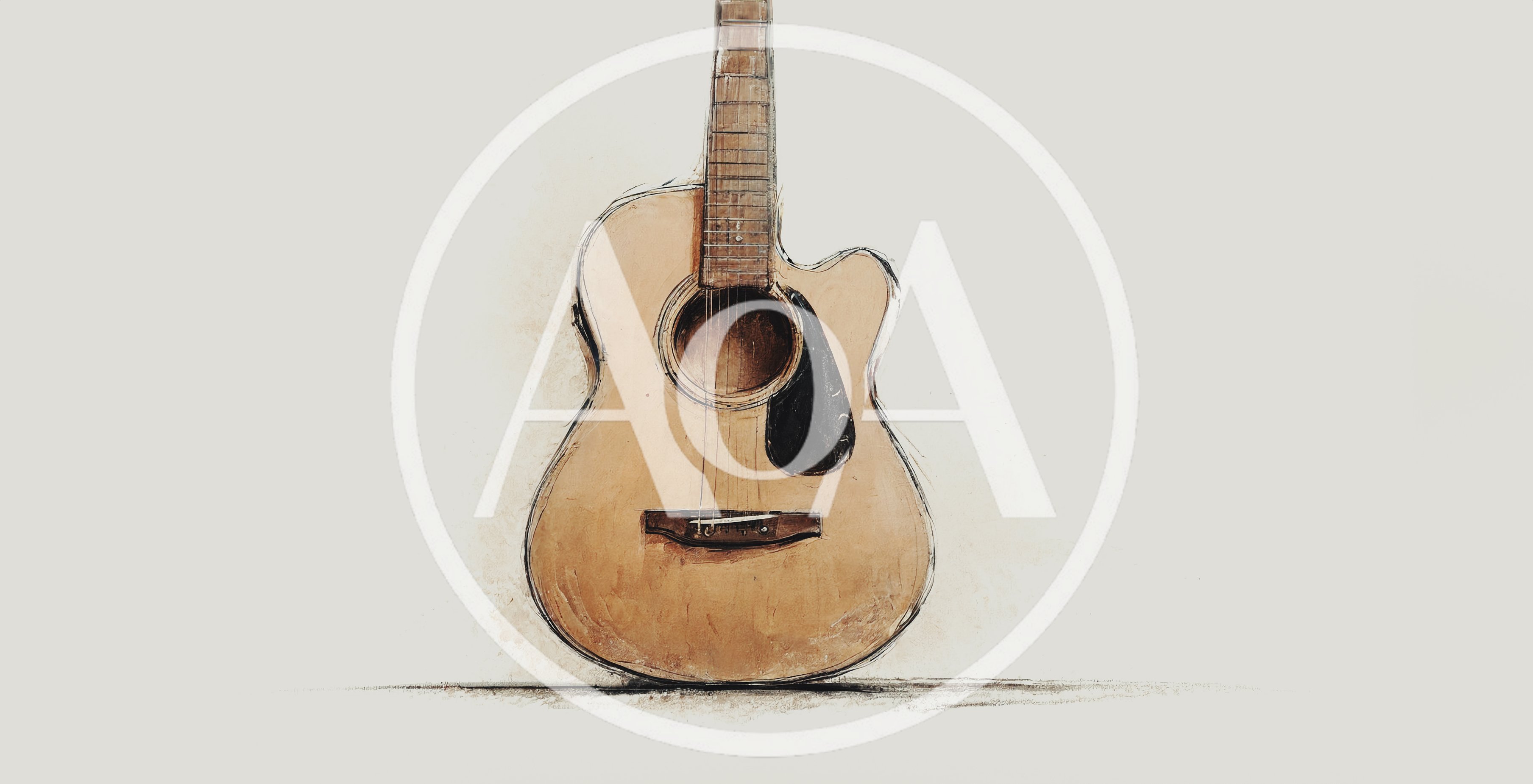 Artistic Illustration Of An Acoustic Guitar