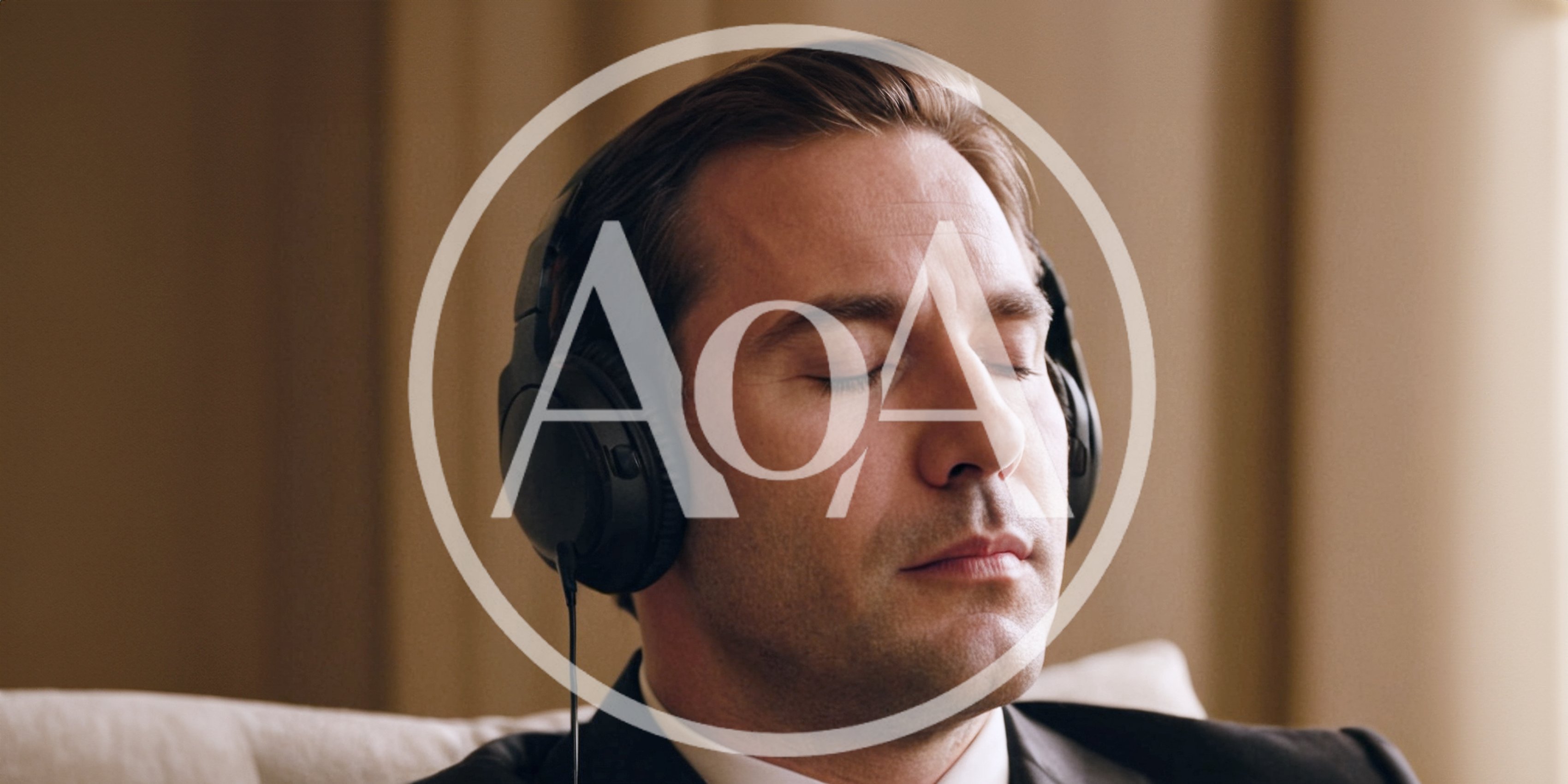 Businessman Listening To Music With Headphones
