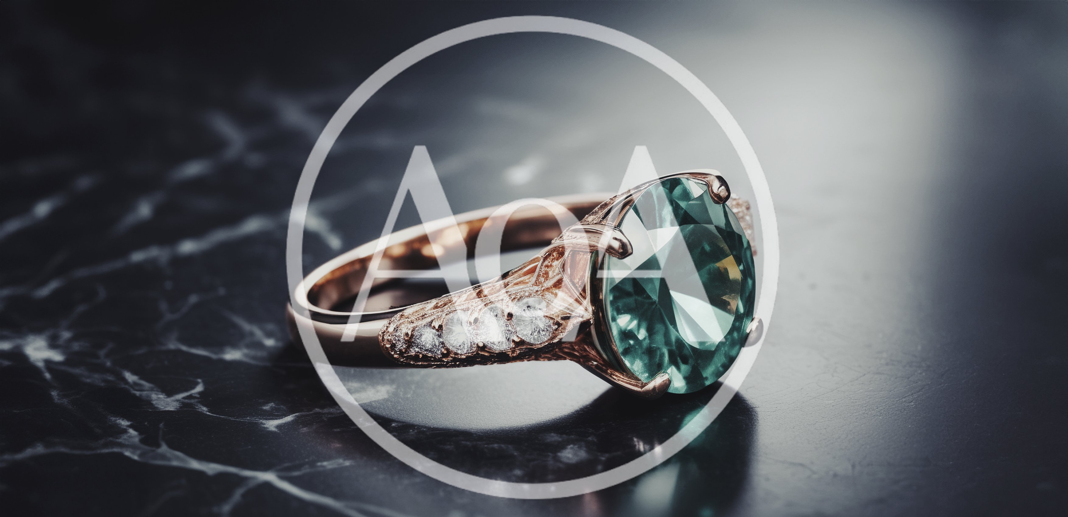 Rose Gold Engagement Ring With Green Gemstone