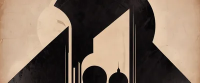 Art Deco Style Abstract Cityscape Illustration