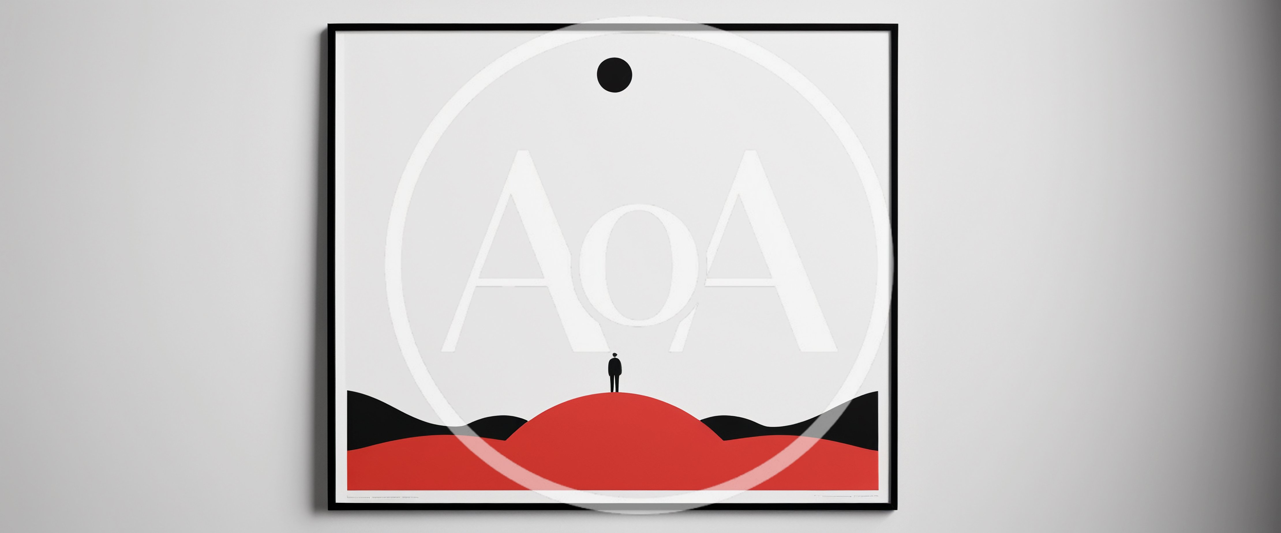 Minimalist Illustration Of A Lone Figure On A Hill
