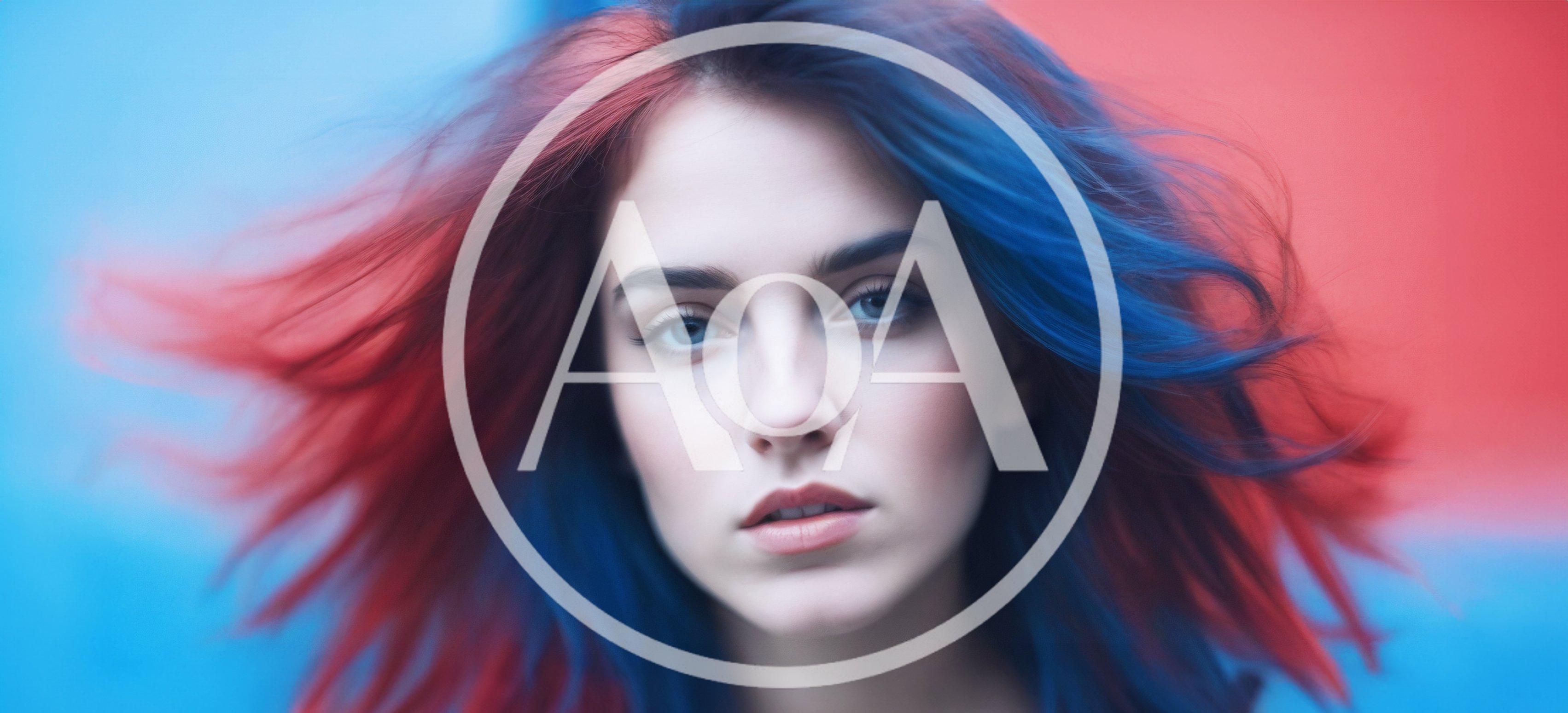 Portrait Of A Young Woman With Vibrant Two Tone Hair
