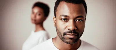 Portrait Of A Man With A Woman In Background