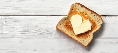 Heart Shaped Butter On Toasted Bread
