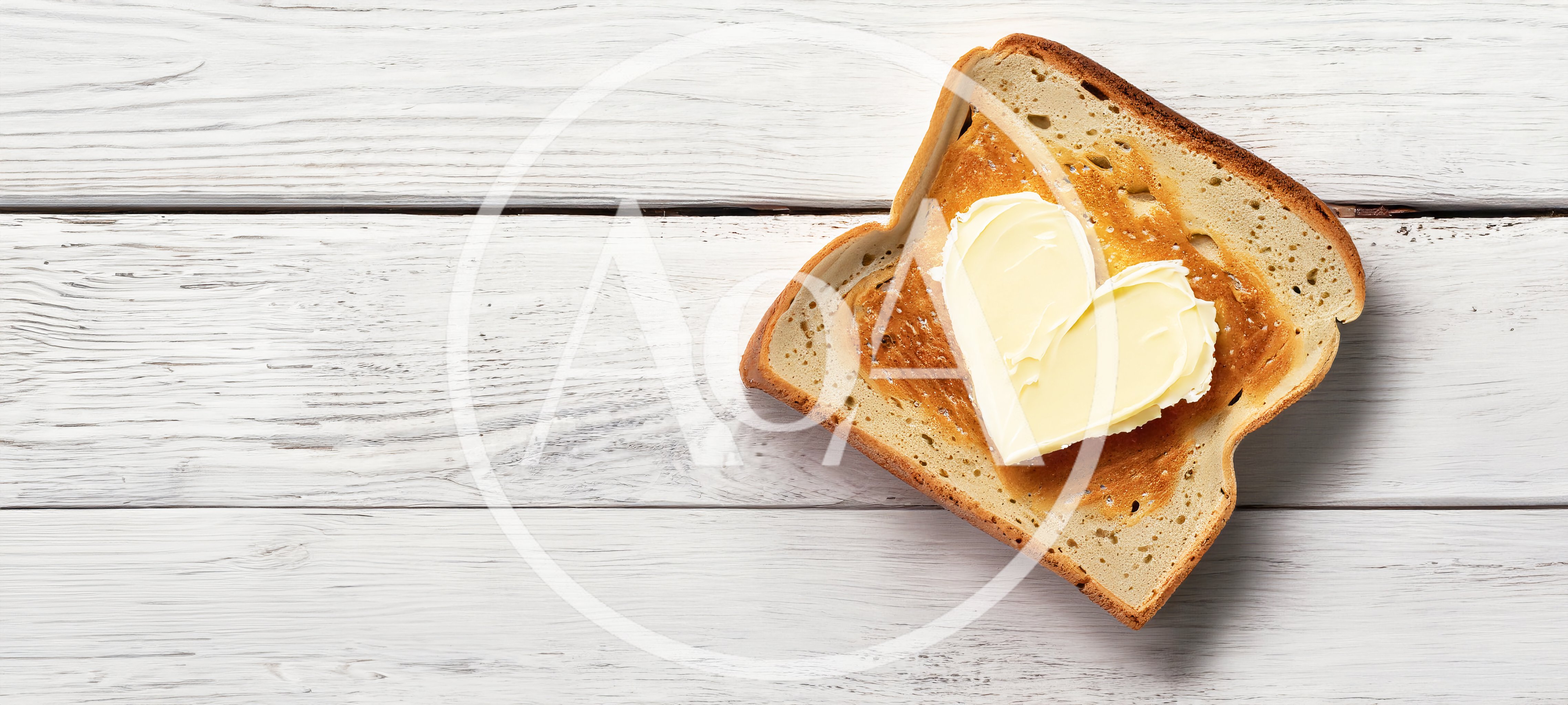 Heart Shaped Butter On Toasted Bread