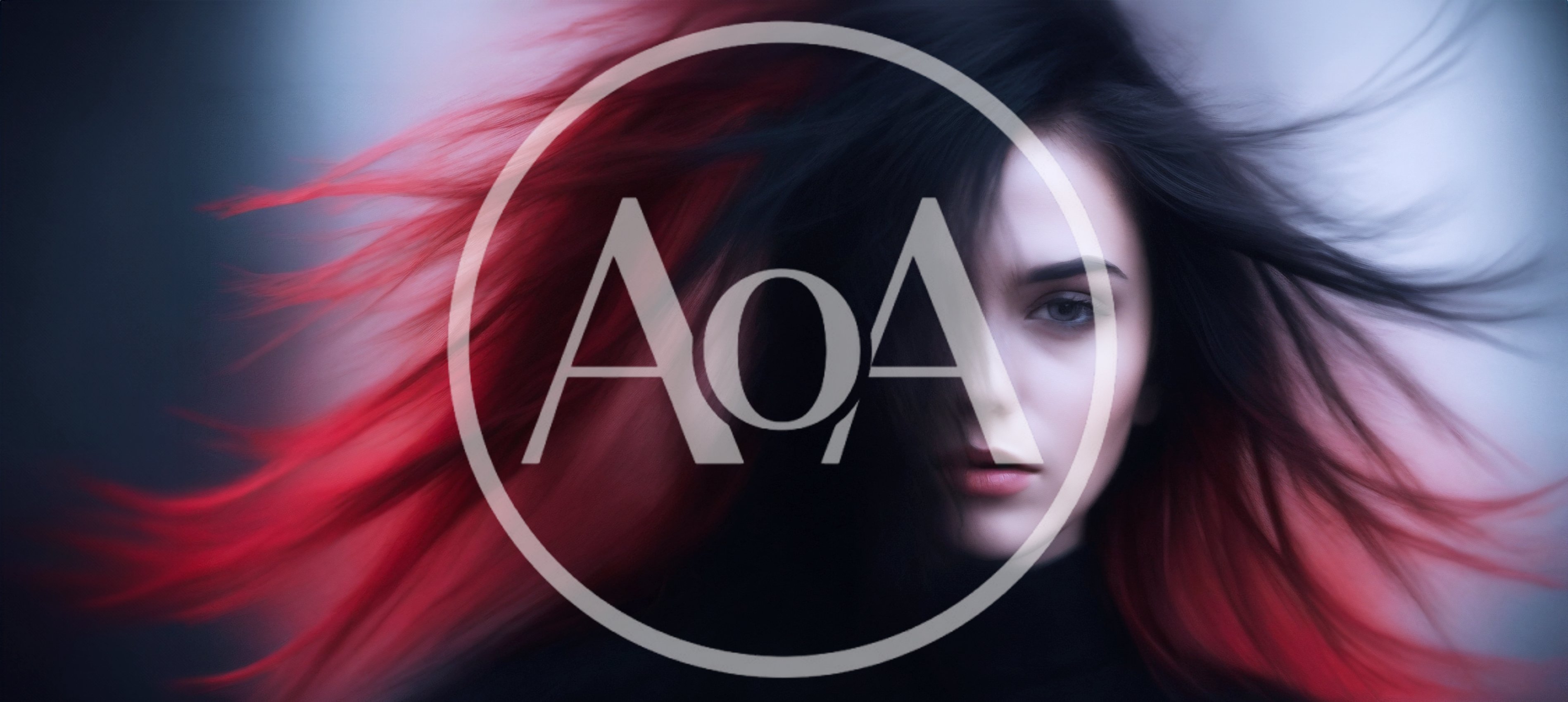 Portrait Of A Woman With Black And Red Hair