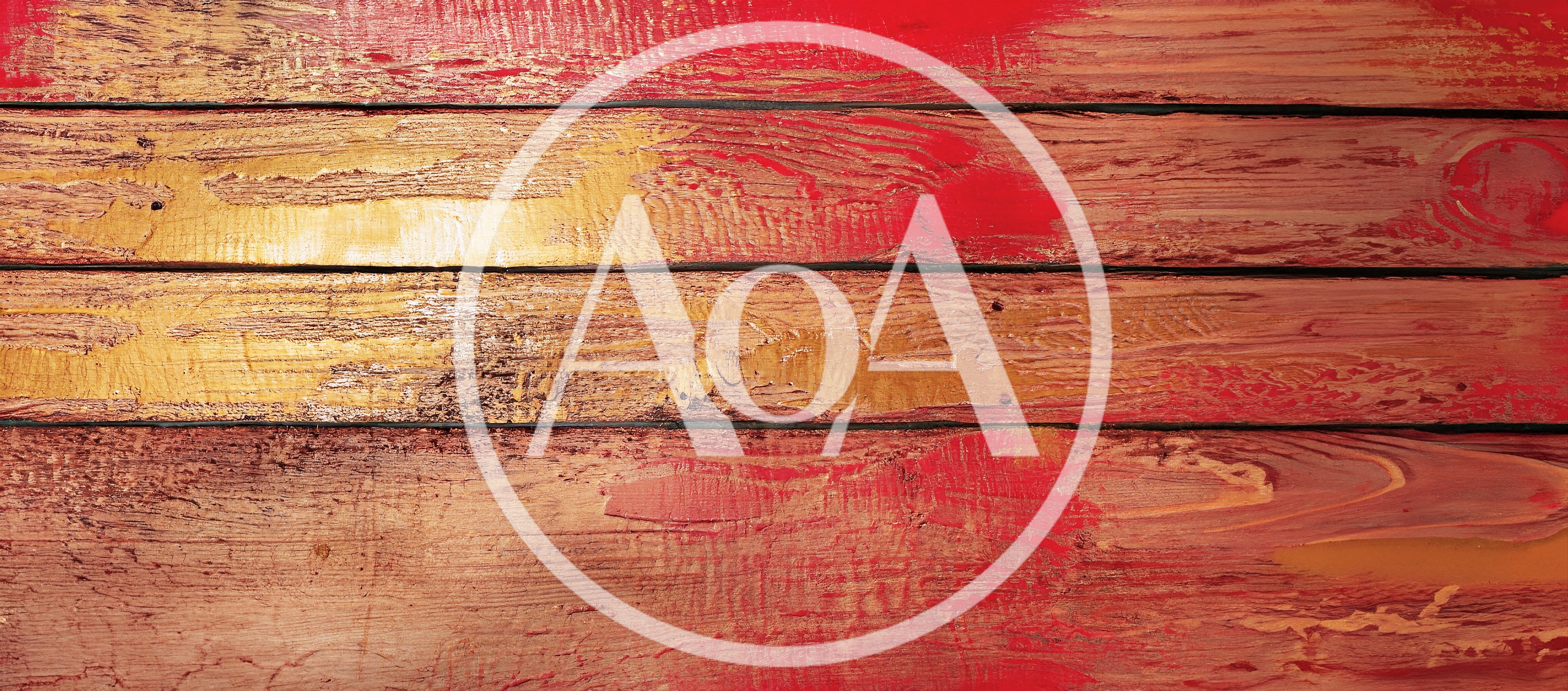 Distressed Red And Gold Painted Wooden Planks Background