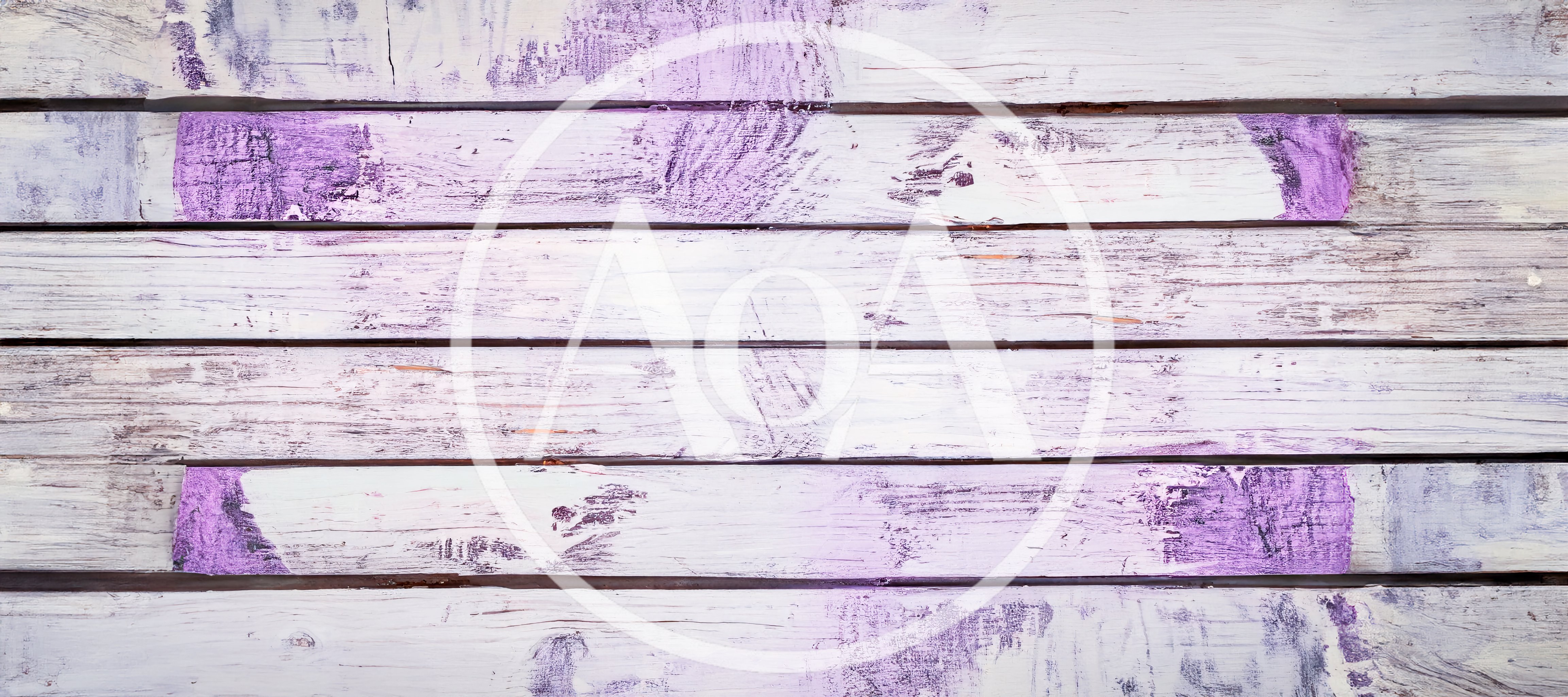 Distressed White And Purple Painted Wooden Planks