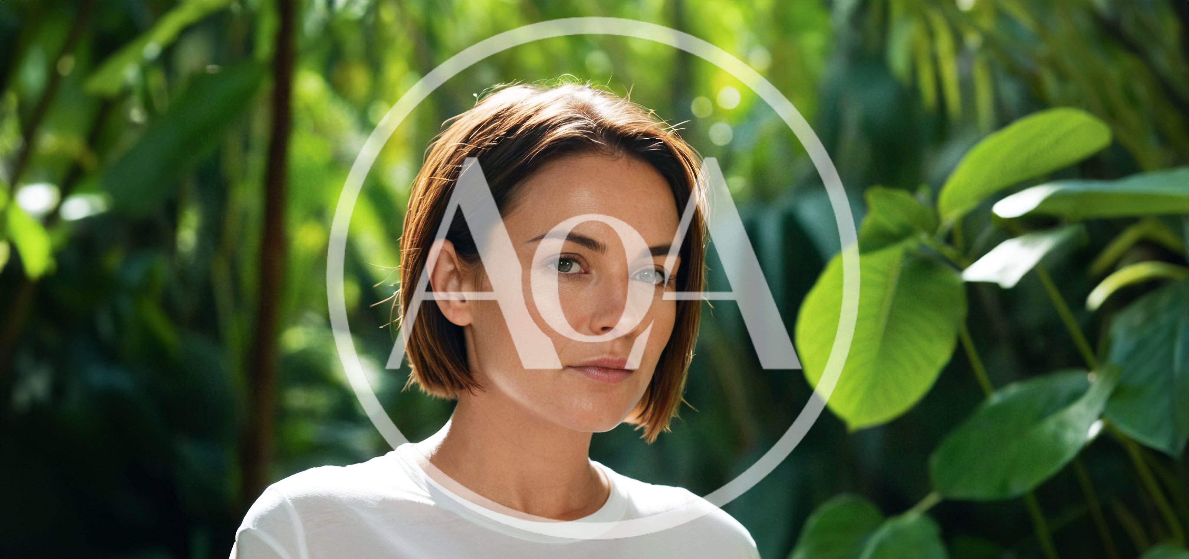Portrait Of A Woman With Short Hair In Nature