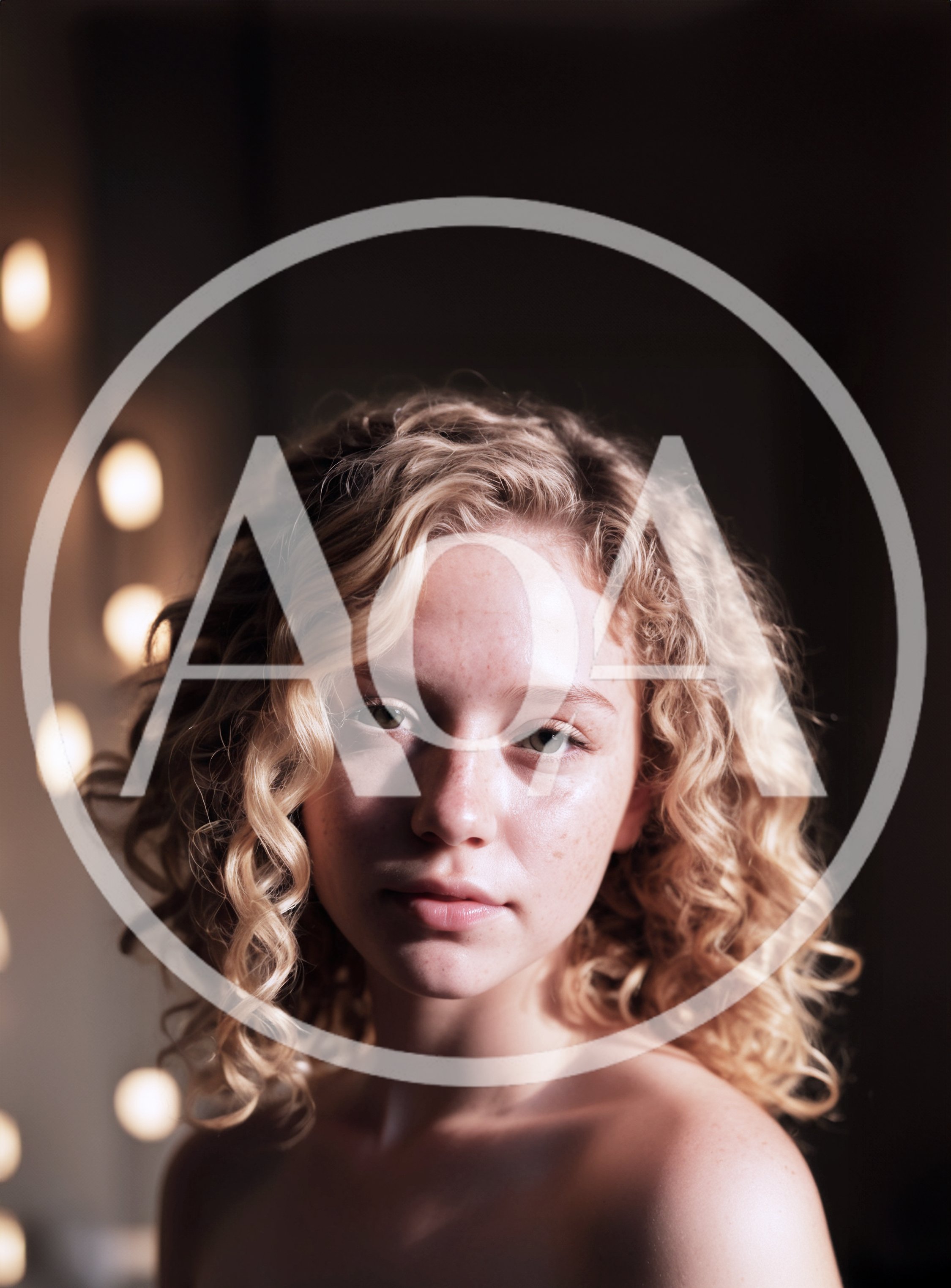 Portrait Of A Young Woman With Curly Blonde Hair