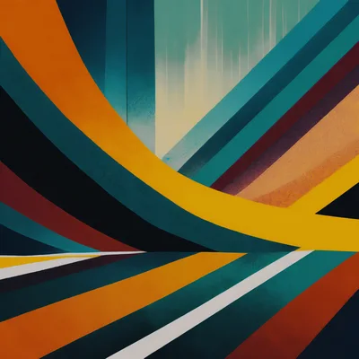 Abstract Geometric Background With Colorful Curved Stripes