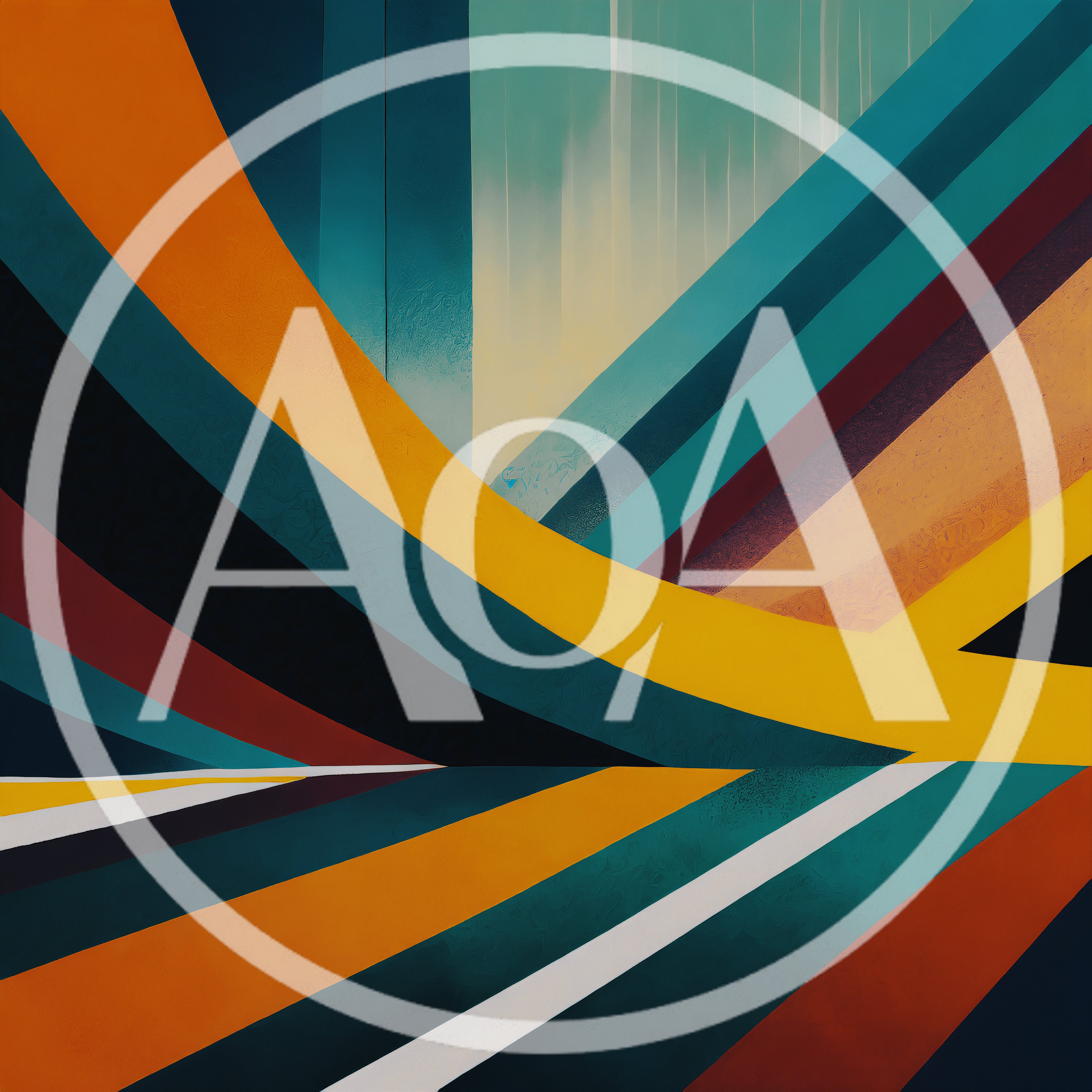 Abstract Geometric Background With Colorful Curved Stripes
