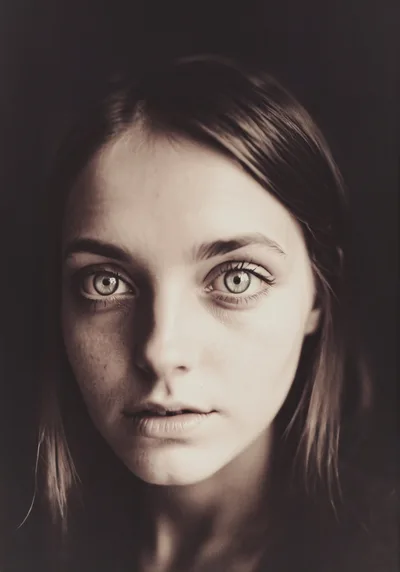 Close Up Portrait Of A Young Woman