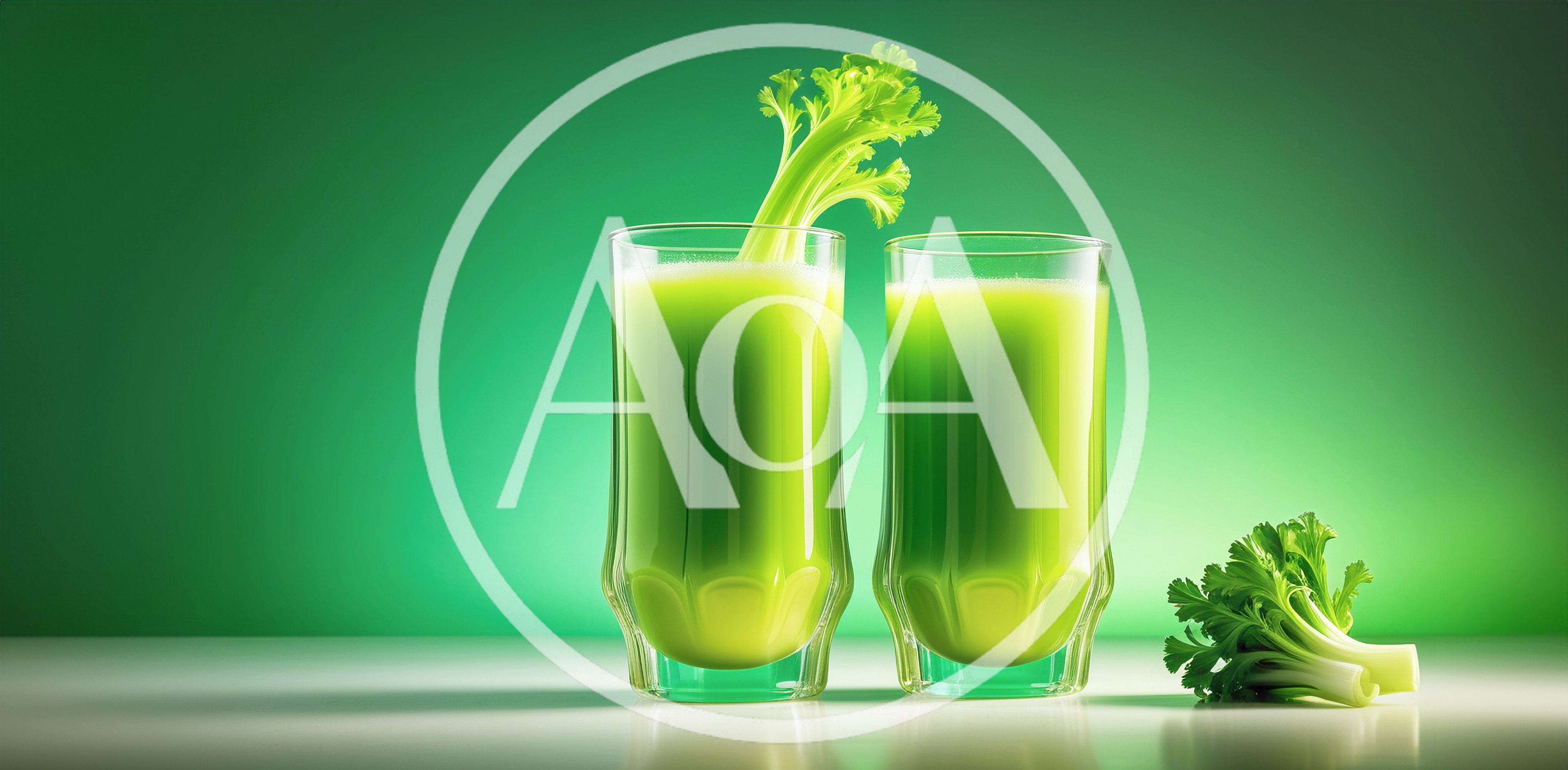 Two Glasses Of Fresh Green Celery Juice