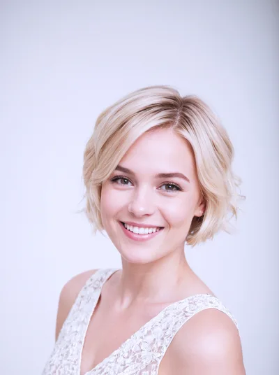 Portrait Of A Smiling Blonde Woman