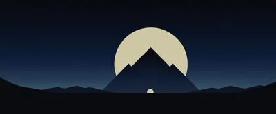 Minimalist Vector Illustration Of A Pyramid Under A Moon