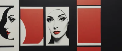 Stylized Graphic Art Featuring Portraits Of A Woman