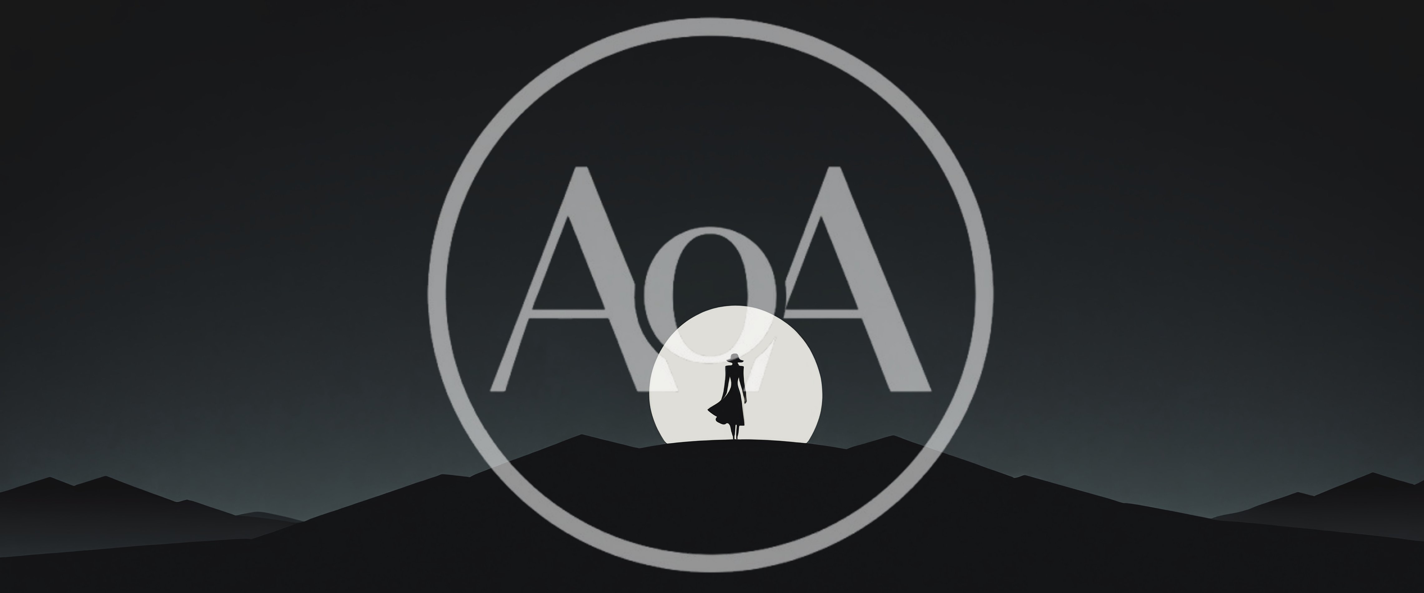 Minimalist Silhouette Of A Woman Standing On A Hill