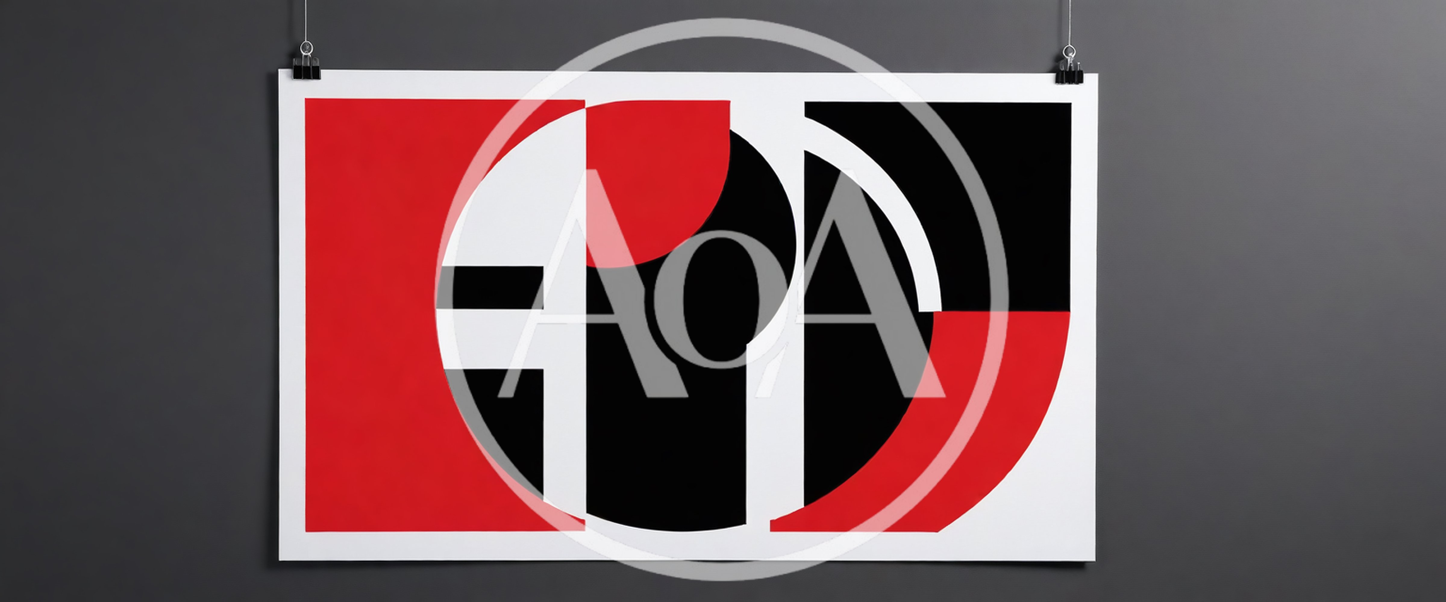 Abstract Geometric Poster Design With Red And Black Shapes