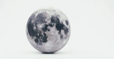 Full Moon Sphere Isolated On White Background