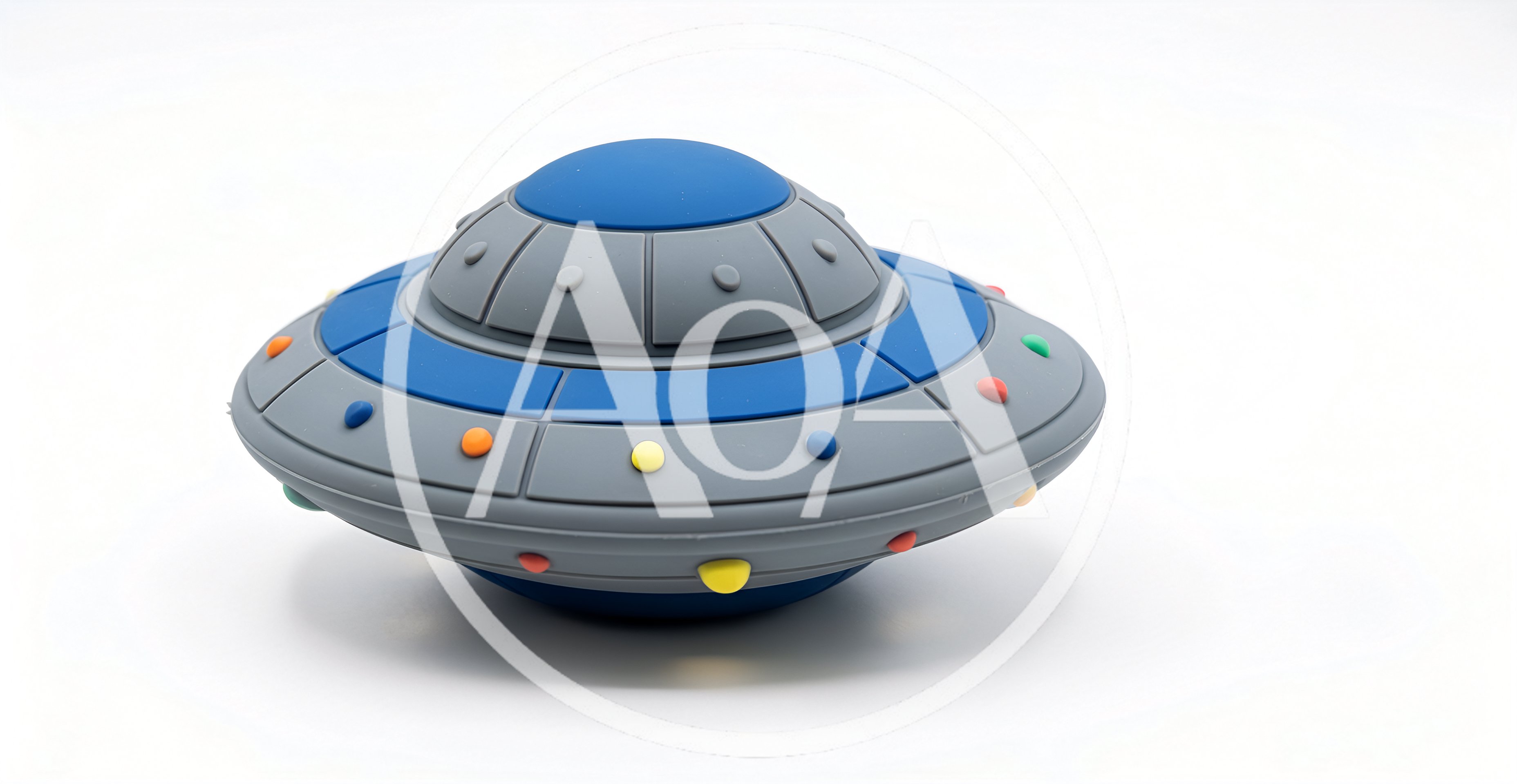 Toy UFO Spaceship Isolated On White Background
