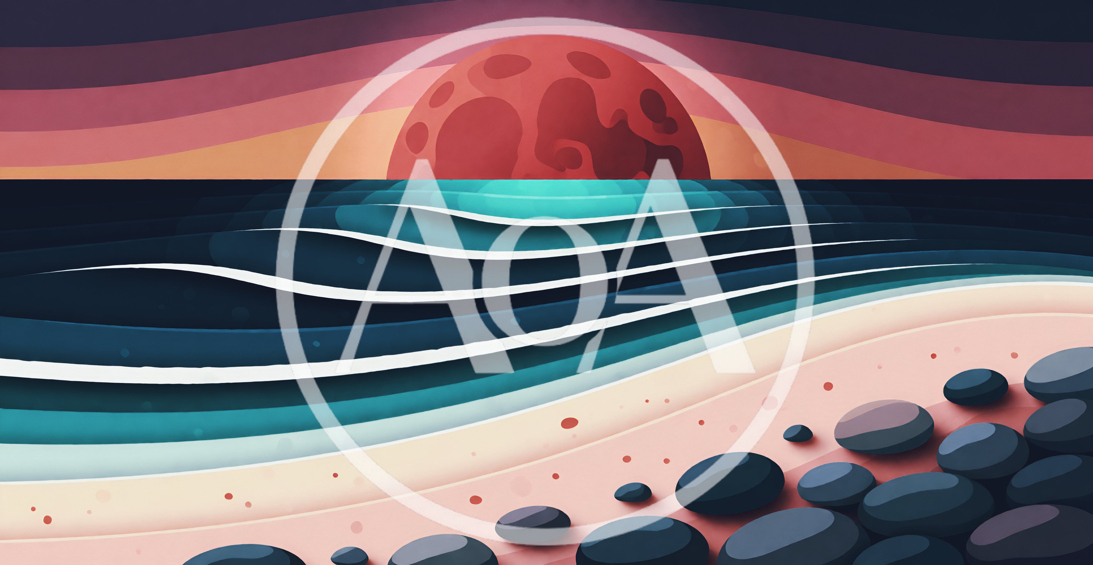 Stylized Paper Cutout Illustration Of A Sunset Beach