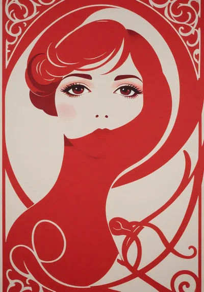 Art Nouveau Style Portrait Of A Woman