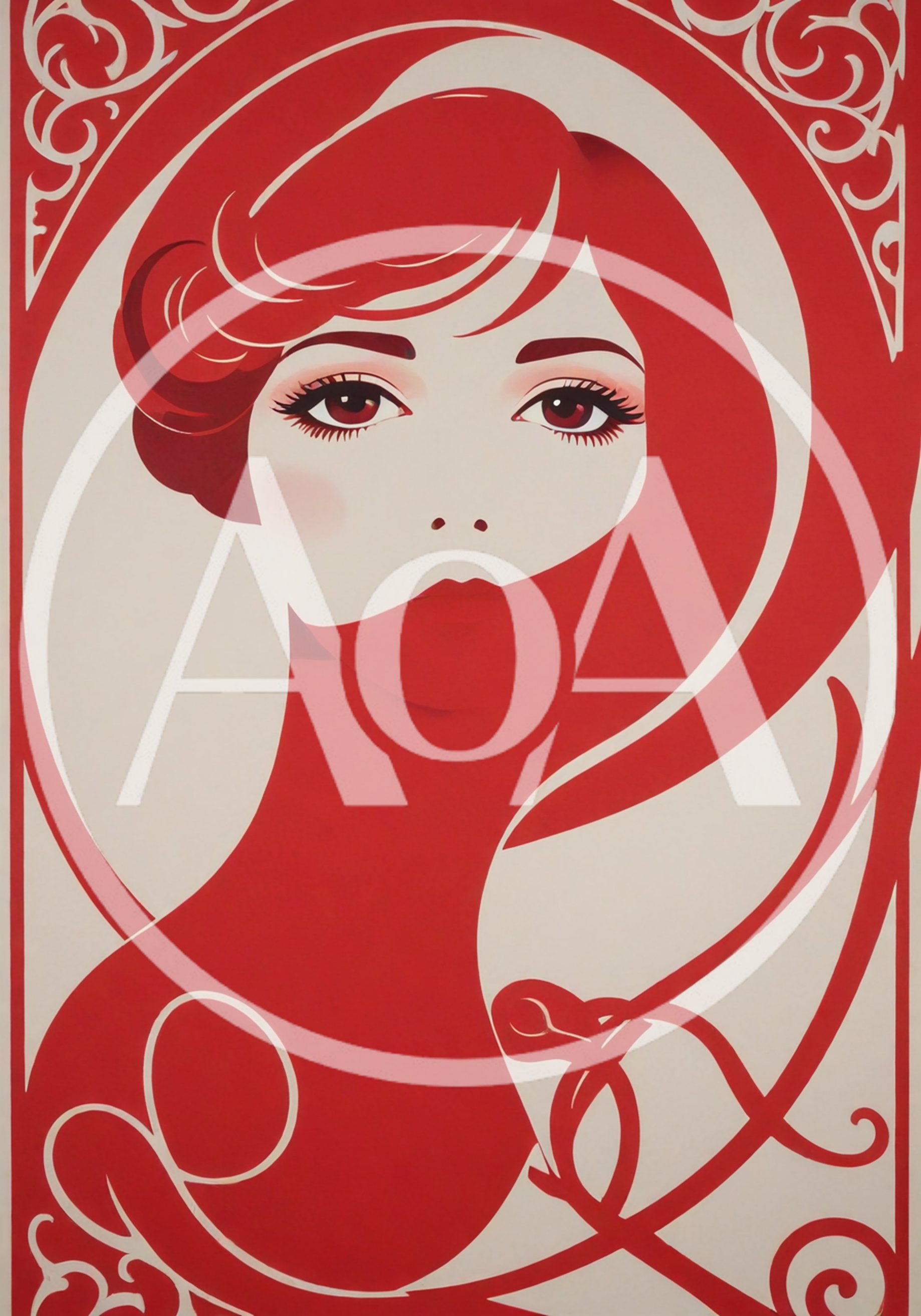 Art Nouveau Style Portrait Of A Woman