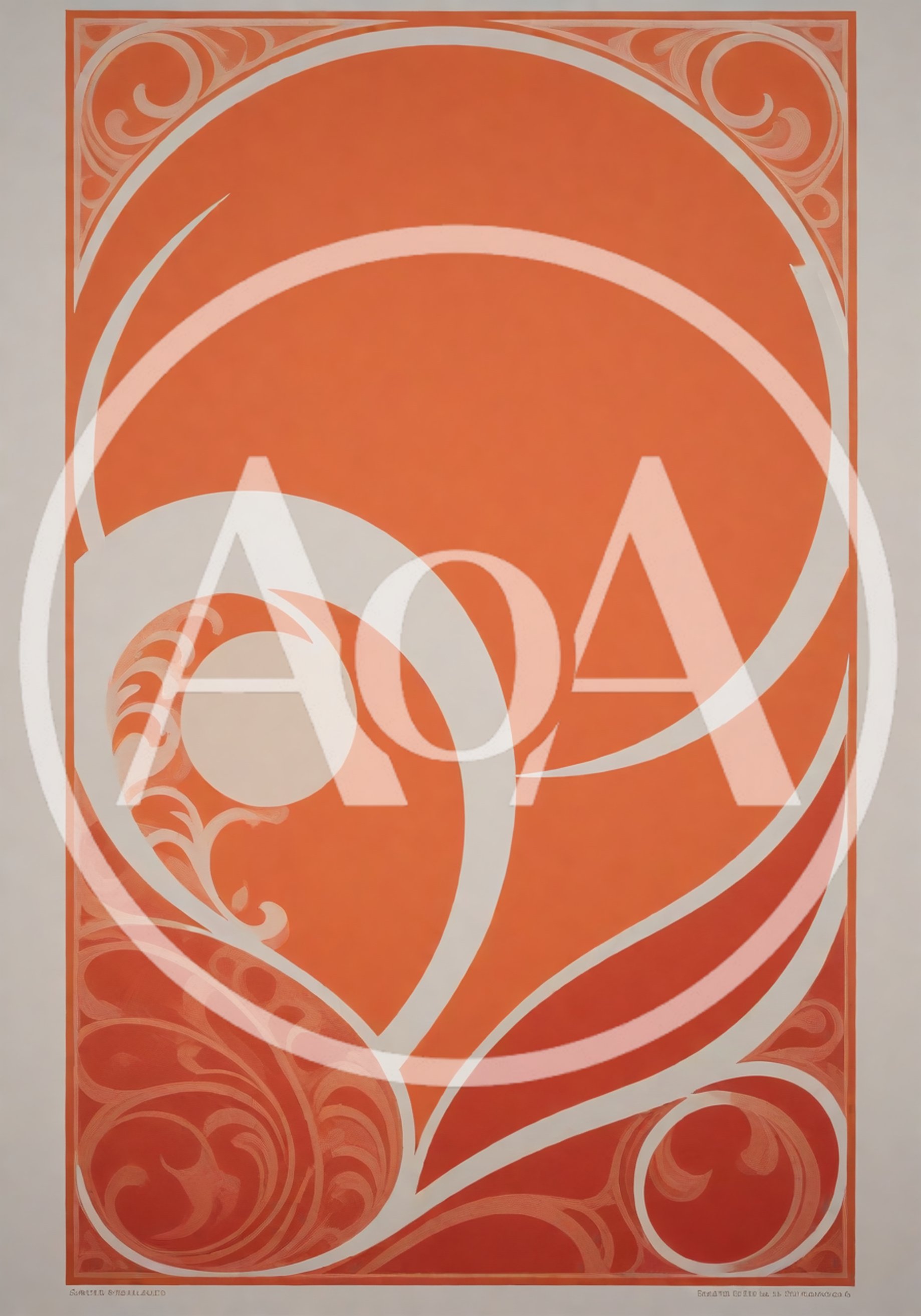 Art Nouveau Style Abstract Orange Graphic Design