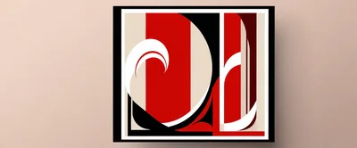 Abstract Geometric Graphic Design With Red And Black Shapes