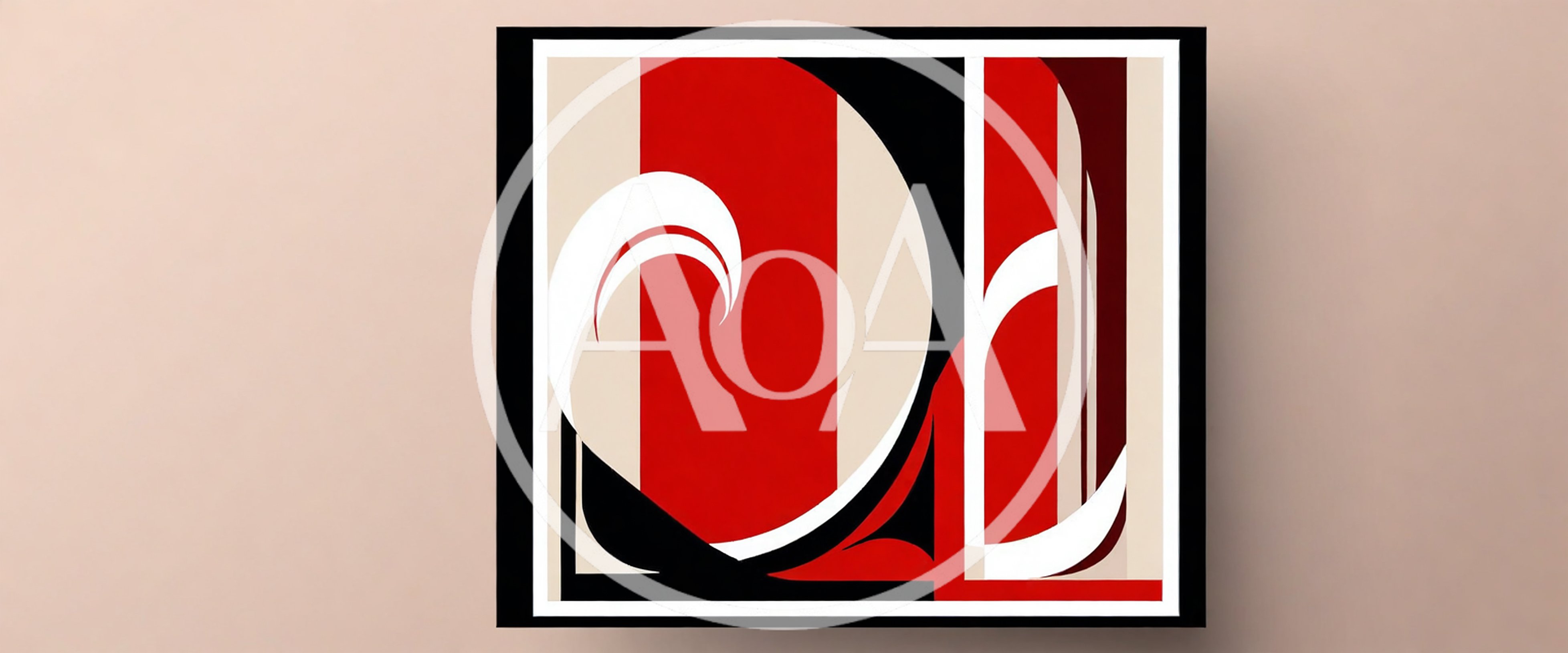 Abstract Geometric Graphic Design With Red And Black Shapes