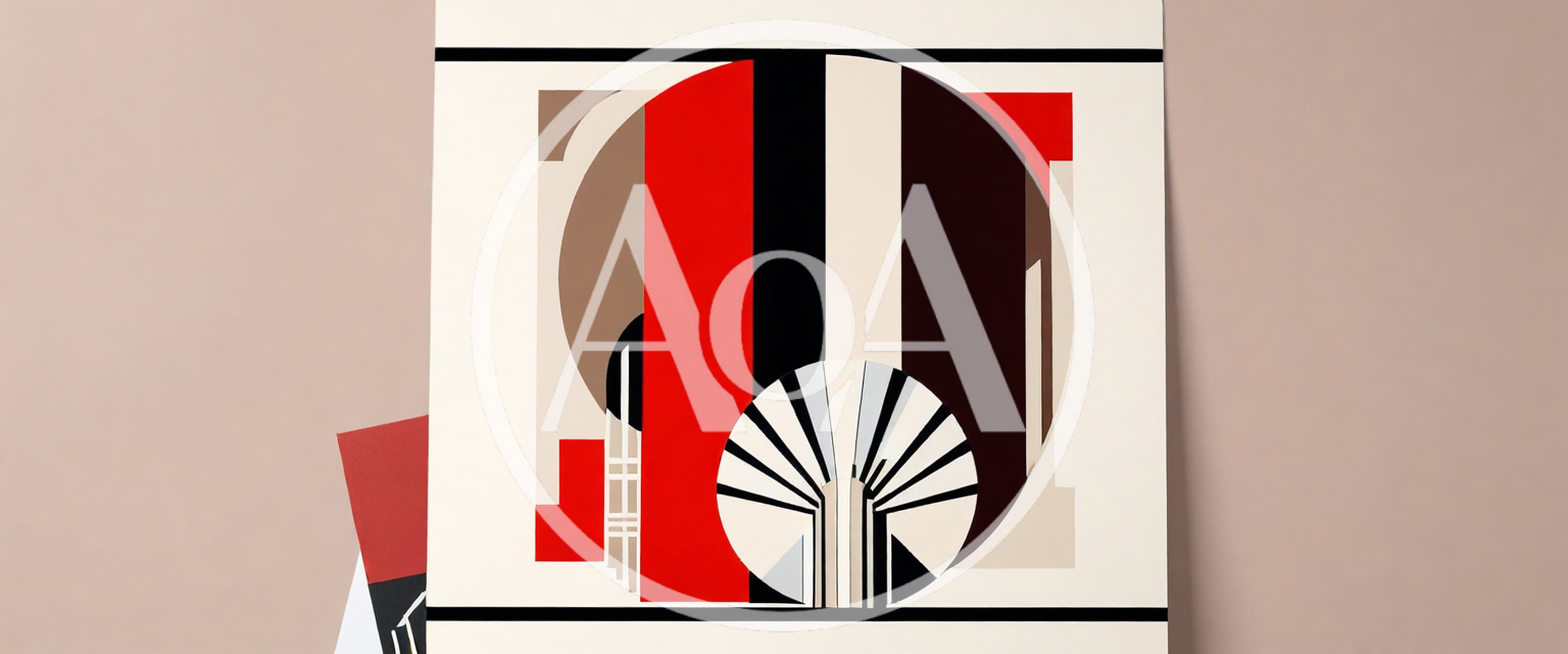 Abstract Geometric Art Print With Bauhaus Style Elements