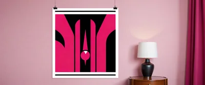 Abstract Pink And Black Geometric Wall Art Print