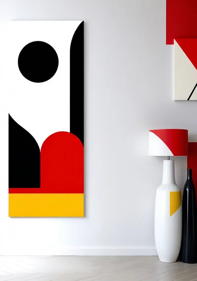 Modern Abstract Art Decor In Minimalist Interior