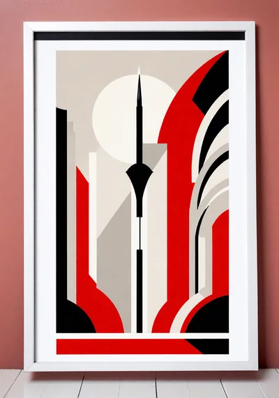 Art Deco Style Abstract Cityscape Poster