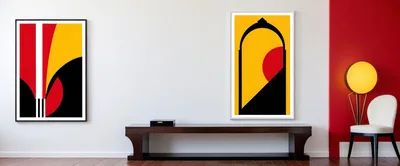 Modern Minimalist Living Room With Abstract Art