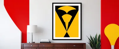 Modern Living Room Interior With Abstract Wall Art