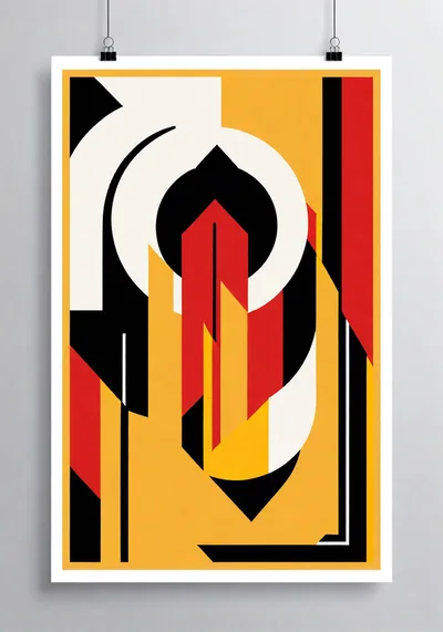 Abstract Geometric Poster Design With Bold Shapes