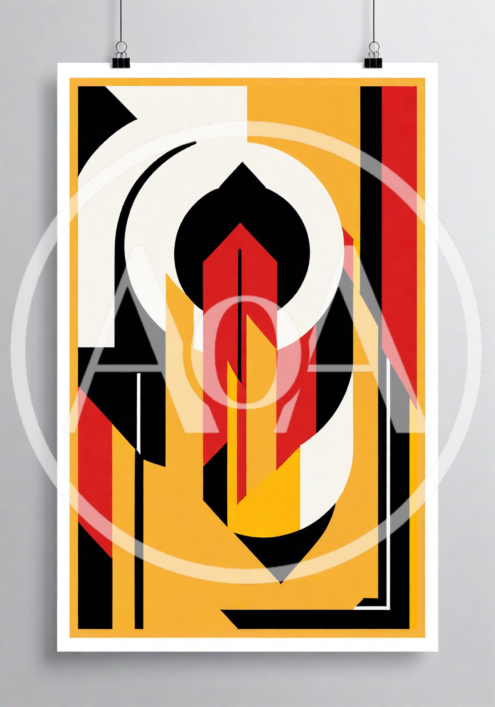 Abstract Geometric Poster Design With Bold Shapes