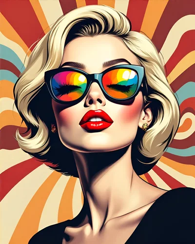 Pop Art Portrait Of A Blonde Woman With Sunglasses