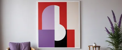 Modern Abstract Art Painting In Minimalist Living Room