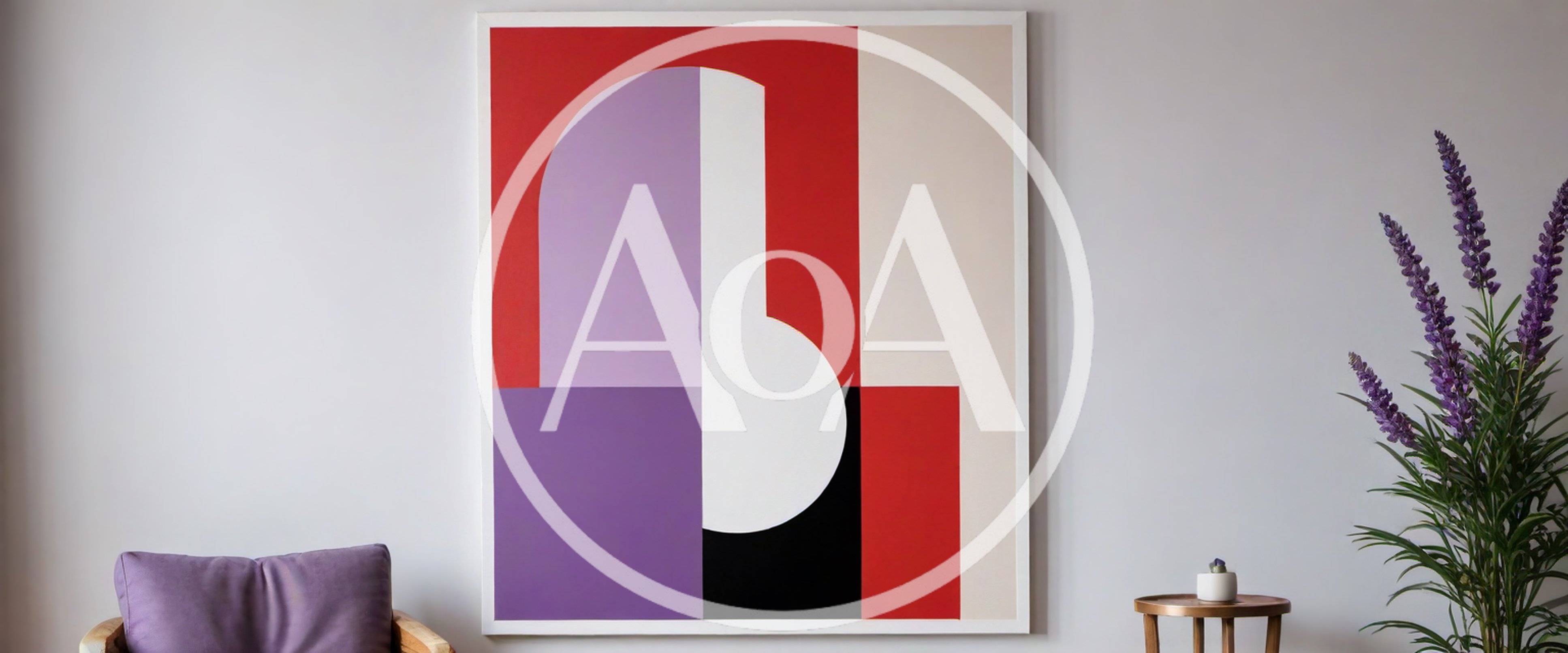 Modern Abstract Art Painting In Minimalist Living Room