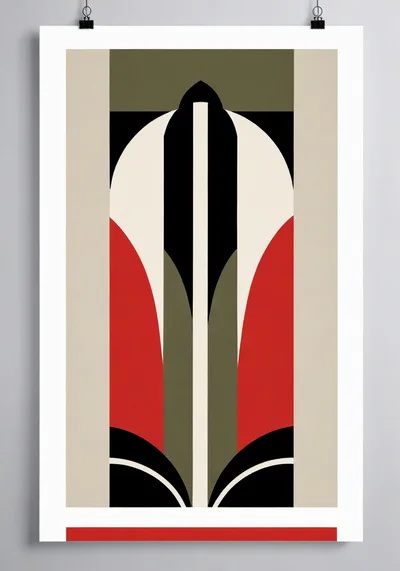 Minimalist Art Deco Geometric Poster Print