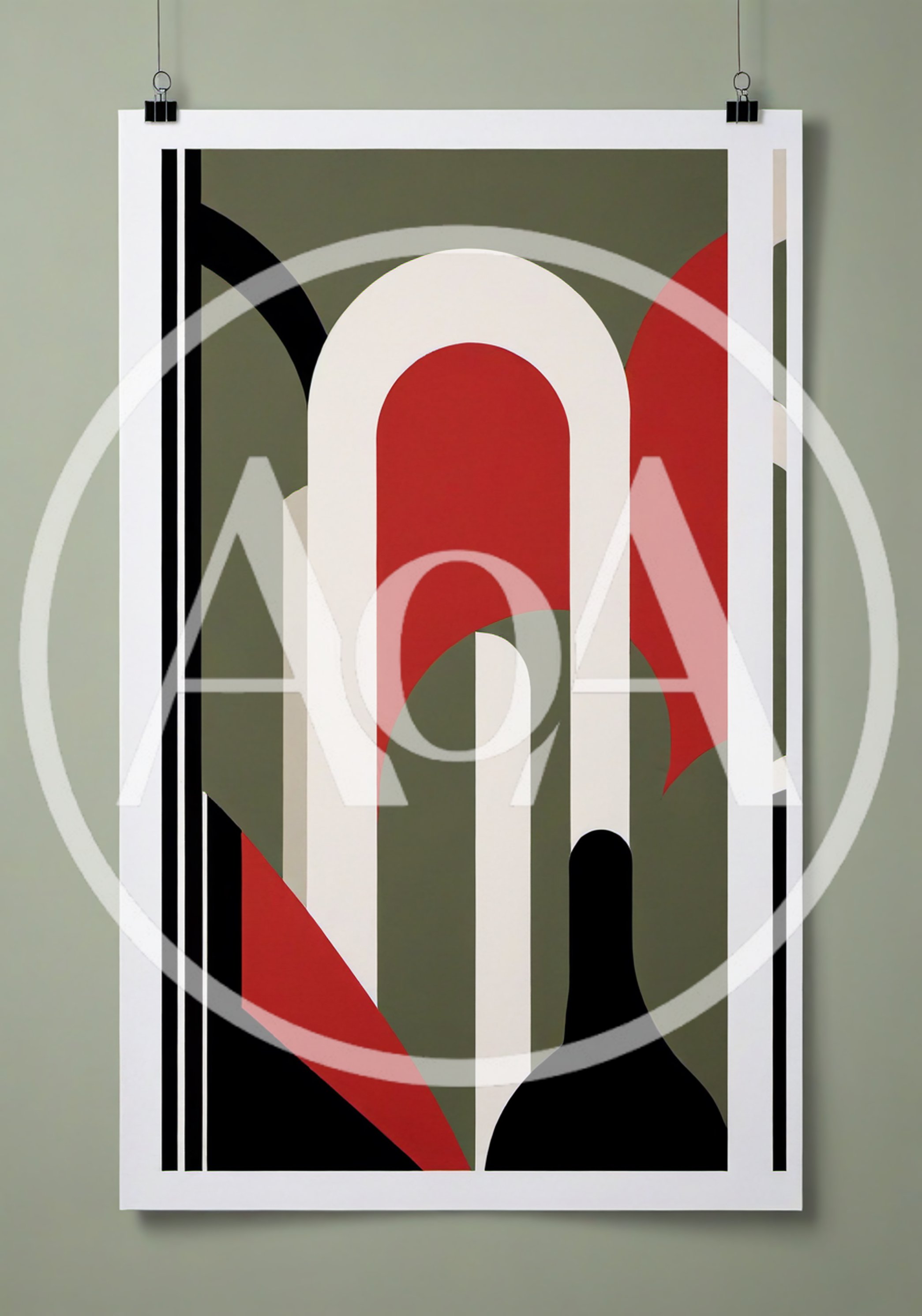 Abstract Geometric Art Print With Minimalist Shapes