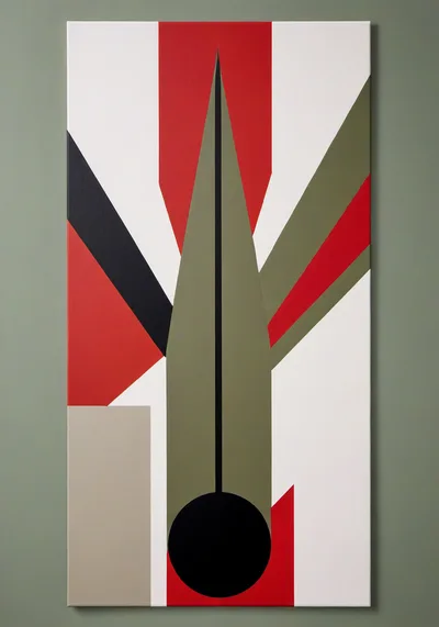 Abstract Geometric Painting With Bold Shapes And Colors