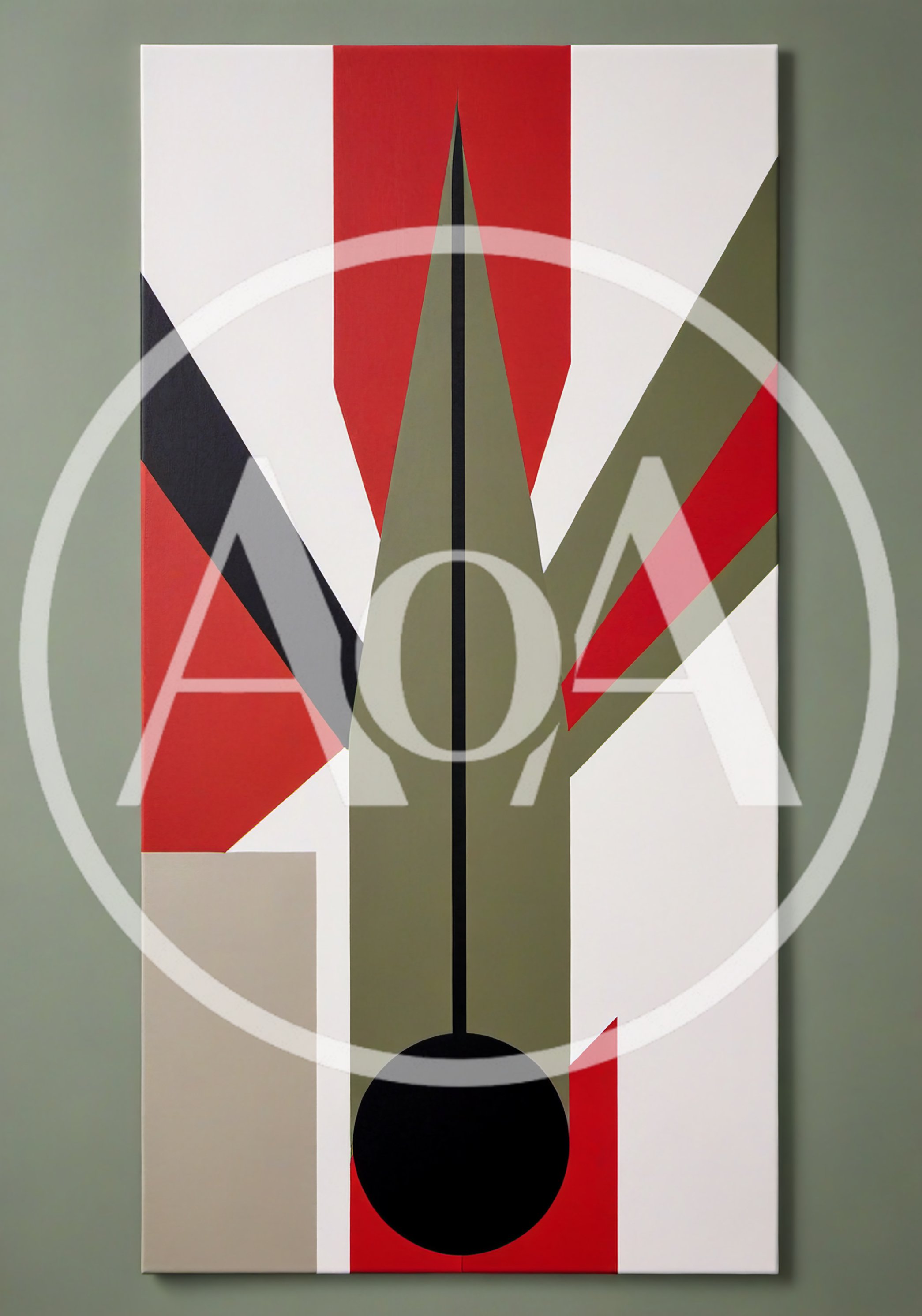 Abstract Geometric Painting With Bold Shapes And Colors